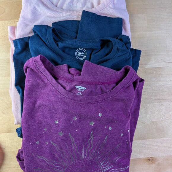 Old Navy Other - Long sleeve girls t shirts 10-12 blue pink purple